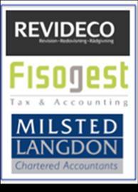 Revideco AB, Fisogest SA, Milsted Langdon LLP firm logos