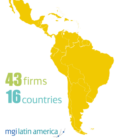 MGI Latin America map with number of firms and countries