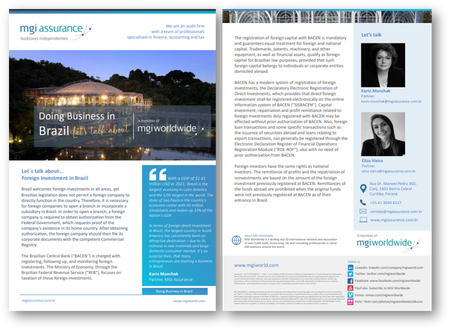MGI Worldwide accountancy network member firm MGI Assurance publishes 2023 bulletin on doing business in Brazil