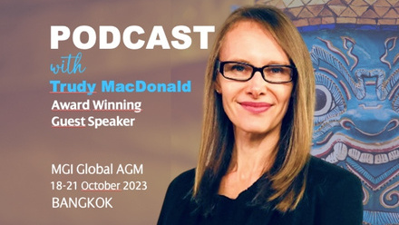 Trudy McDonald guest speaker at MGI Worldwide global AGM podcast