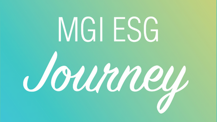 MGI ESG journey lead image tonal green with white text overlay
