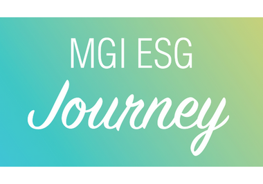 MGI ESG journey lead image tonal green with white text overlay